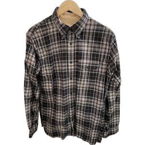 Brooks Brothers Red Fleece XL Black Gray Plaid L/S Button Up Flannel Shirt